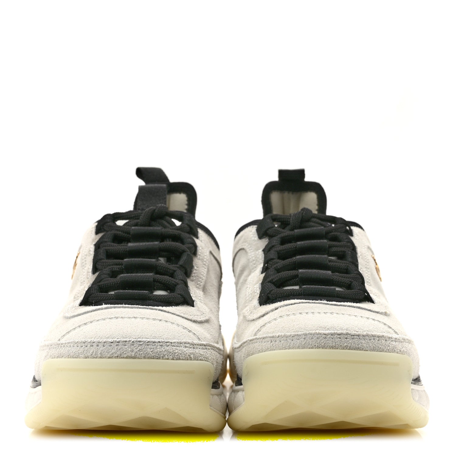 Chanel Suede Calfskin Nylon Grosgrain CC Sneakers 38 White 3 of 9