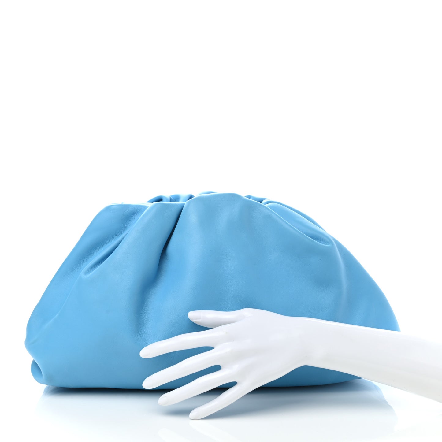 Smooth Butter Calf The Pouch Oversized Clutch Sky Blue