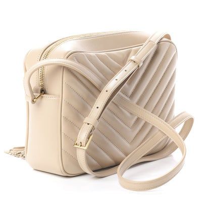 Saint Laurent Calfskin Matelasse Monogram Lou Camera Bag Nude Powder 2 of 8