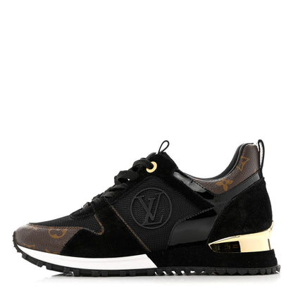 Louis Vuitton Suede Monogram Run Away Sneakers 39 Black 1 of 10
