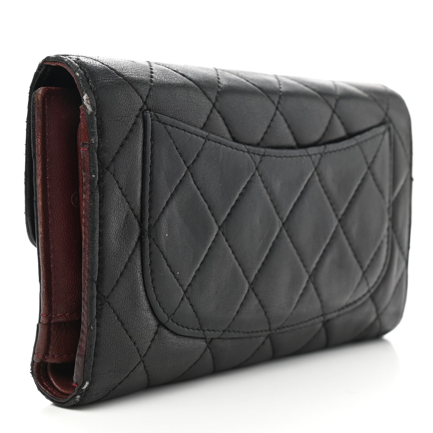 Chanel Lambskin Quilted Large Flap Wallet Black 3 of 9