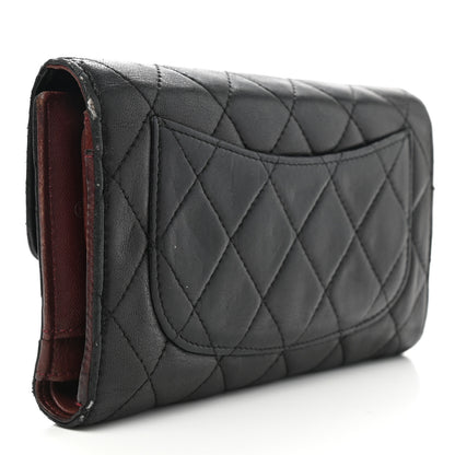 Chanel Lambskin Quilted Large Flap Wallet Black 3 of 9
