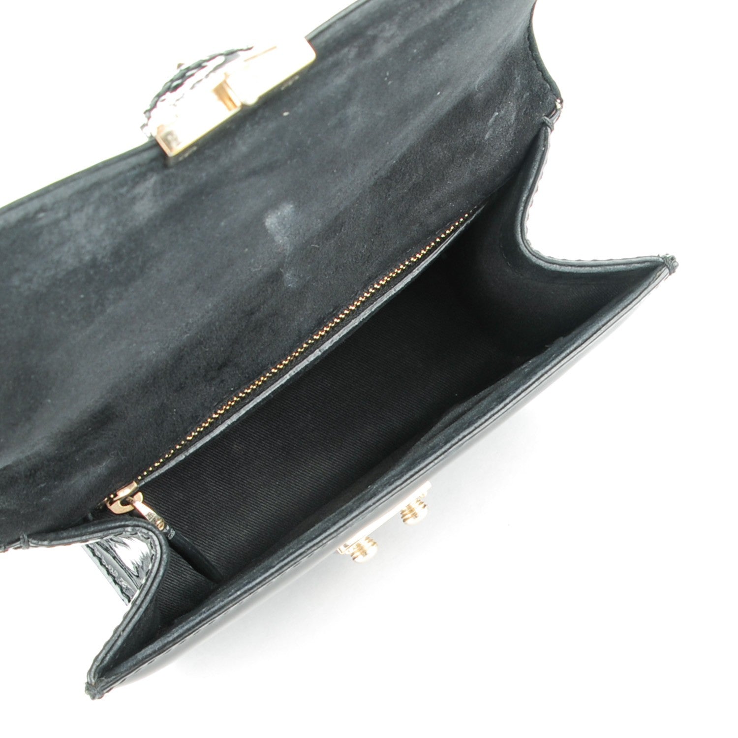 Valentino Garavani Patent Small Glam Lock Rockstud Flap Black 5 of 7