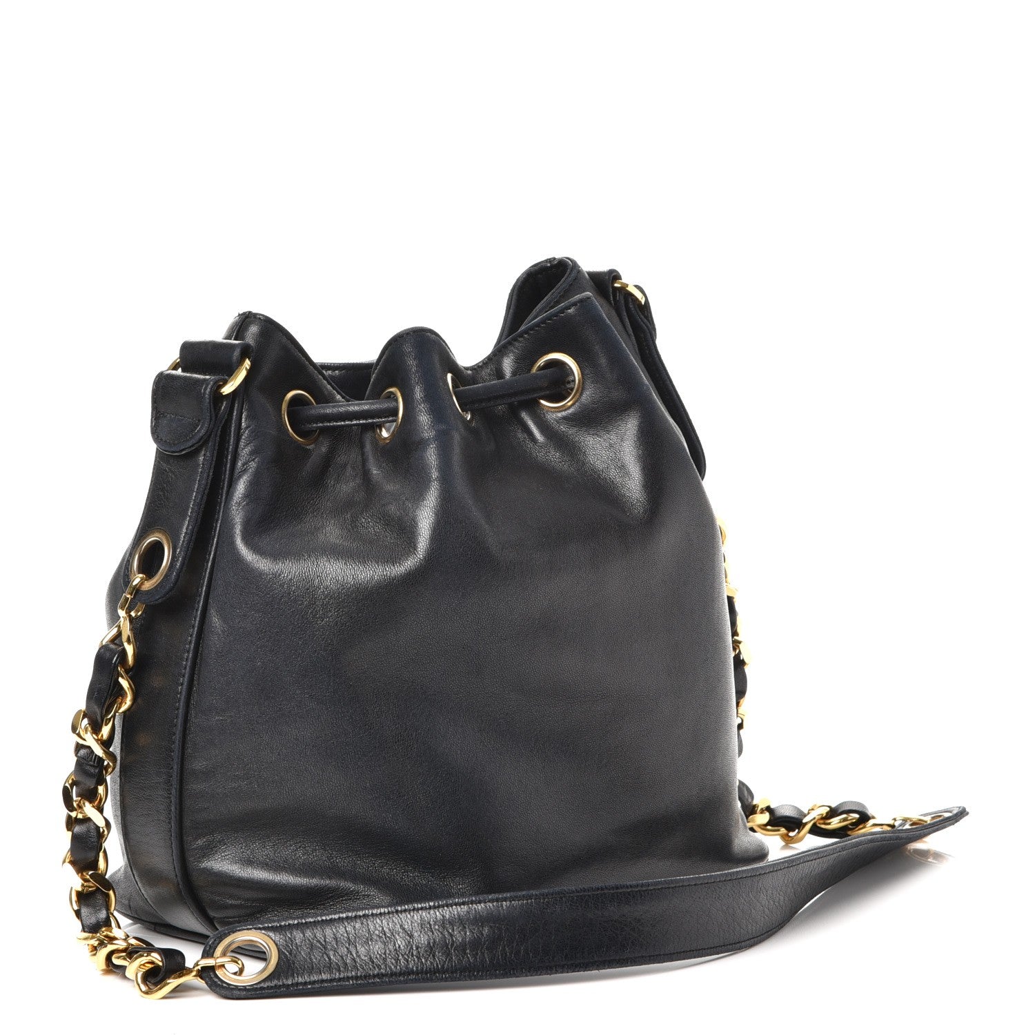 Chanel Lambskin CC Drawstring Bag Black 4 of 10