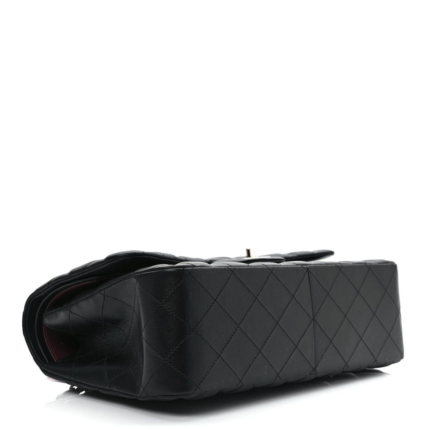 Lambskin Quilted Jumbo Double Flap Black