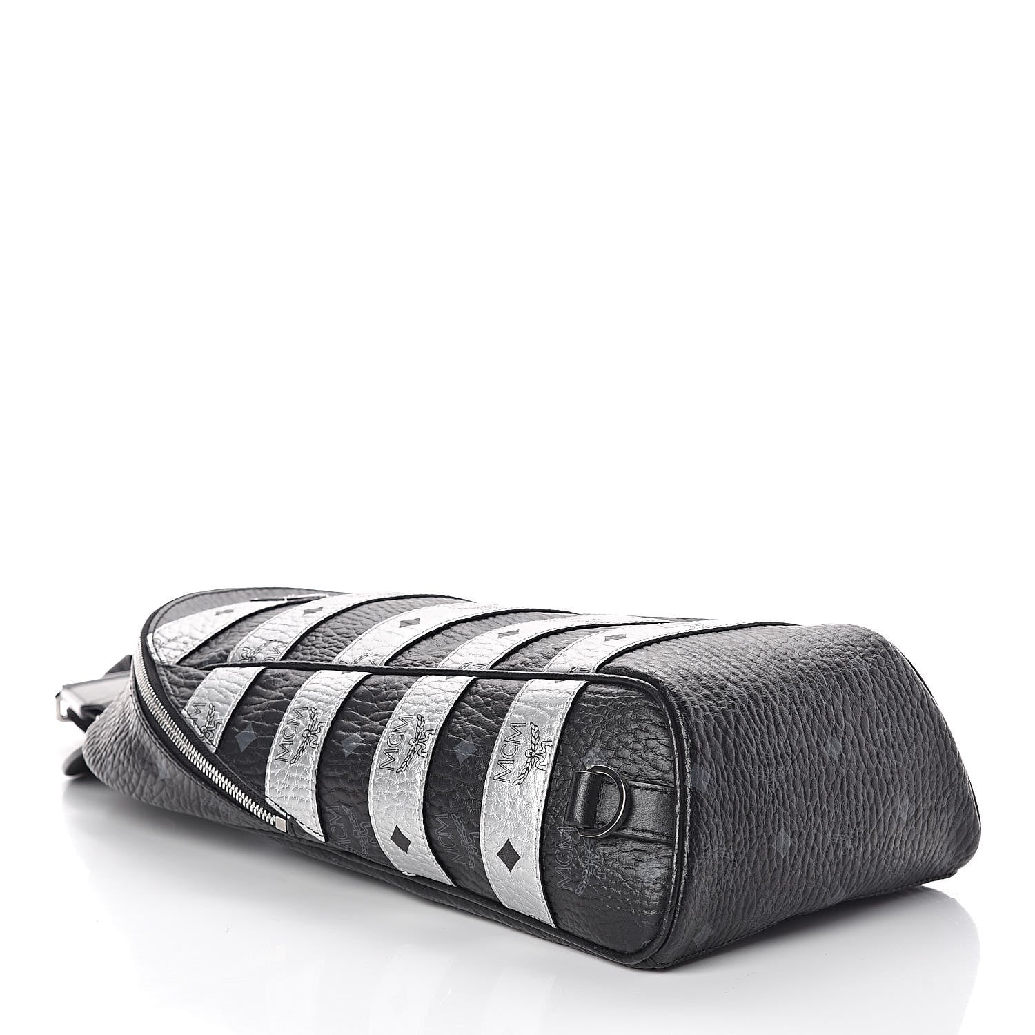 MCM Visetos Spot Medium Sling Bag Black Silver 4 of 9