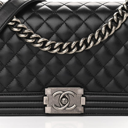 Chanel Lambskin Quilted Medium Boy Flap Black 7 of 10