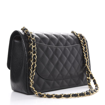 Chanel Caviar Quilted Jumbo Double Flap Black 3 of 12