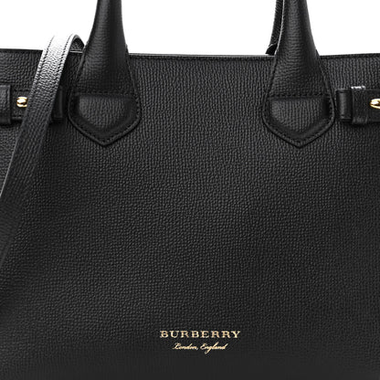 Burberry Derby Calfskin House Check Small Banner Tote Black 7 of 9
