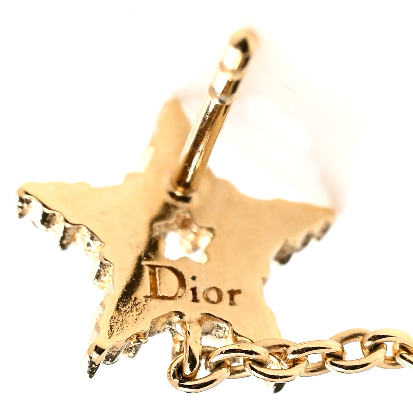 Pearl Crystal Star CD Drop Earrings Gold