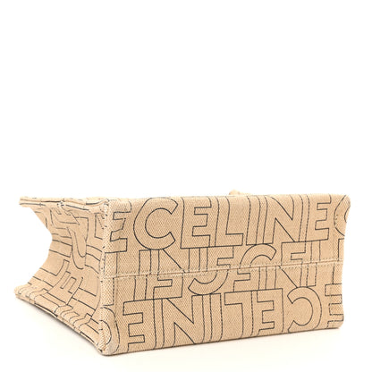 Celine Canvas Calfskin All Over Print Small Cabas Thais Natural Tan 4 of 10