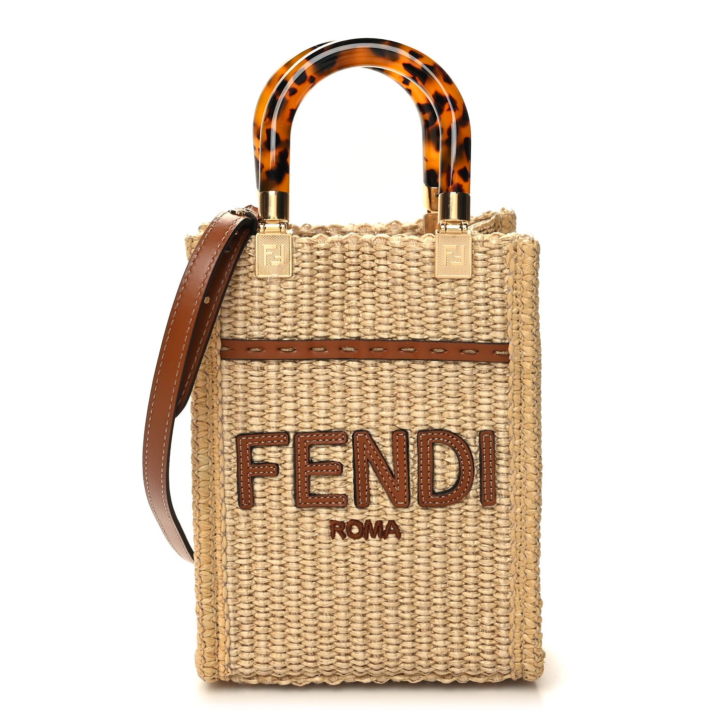 Paglia Chicco Riso Vitello King Plexiglass Logo Embroidered Mini Sunshine Shopper Alchemy Brandy
