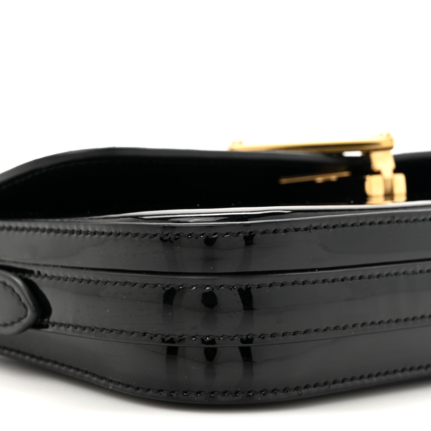 Prada Vernice Metal Triangle Logo Flap Shoulder Bag Black 9 of 9