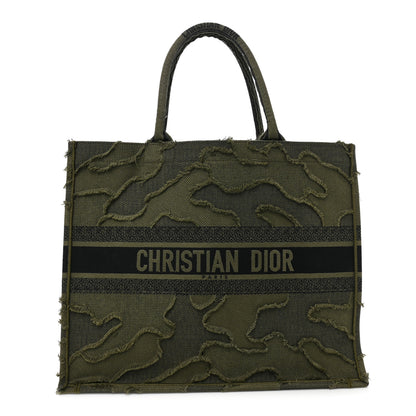 Christian Dior Canvas Embroidered Camouflage Book Tote Green 1 of 9