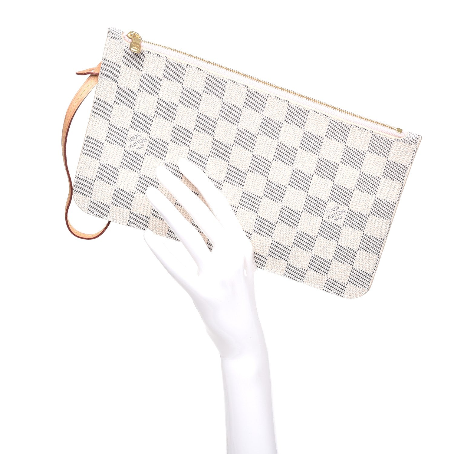 Louis Vuitton Damier Azur Neverfull MM GM Pochette Rose Ballerine 2 of 8