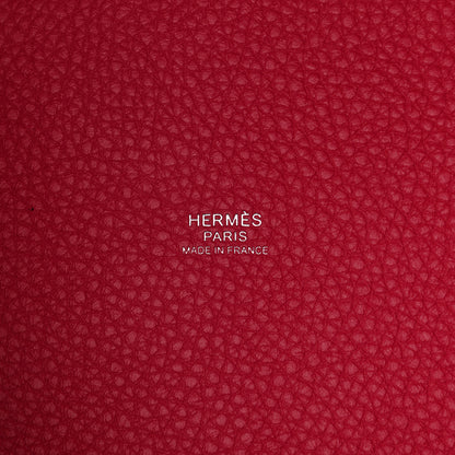 Hermes Taurillon Clemence Casaque Picotin Lock 18 PM Rouge Sellier Framboise 6 of 10