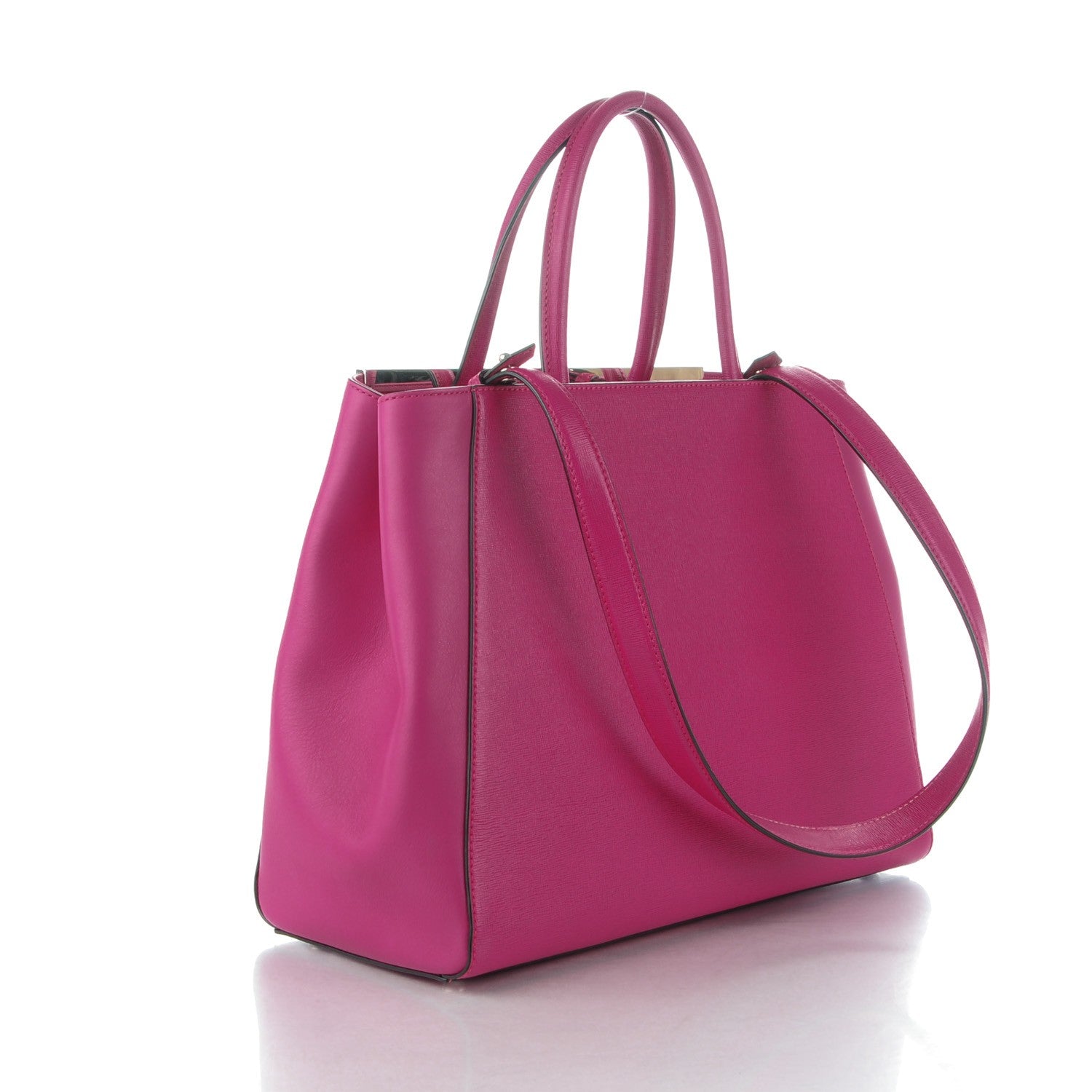 Fendi Vitello Elite Medium 2Jours Tote Magenta 3 of 8
