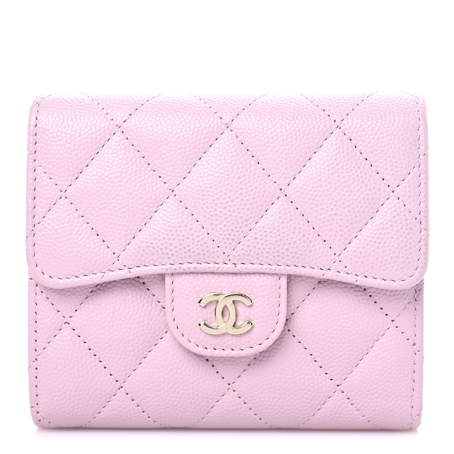 Chanel Caviar Quilted Compact Flap Wallet Light Pink 1 of 11