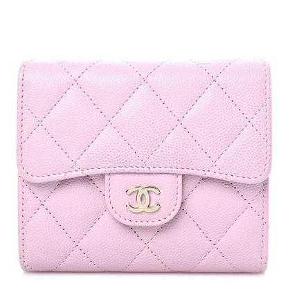 Chanel Caviar Quilted Compact Flap Wallet Light Pink 1 of 11