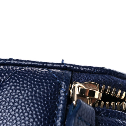 Chanel Caviar Quilted Mini Vanity Case With Chain Navy Blue 10 of 11