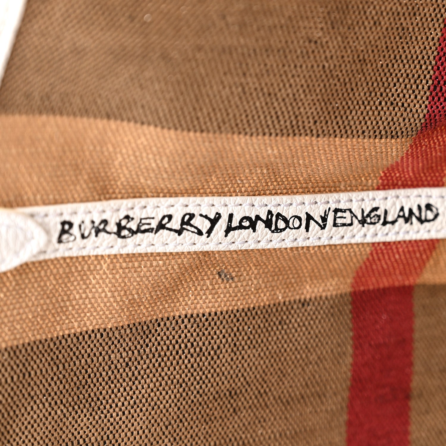 Burberry Coated Canvas Mega Check Medium Doodle Tote White 6 of 10