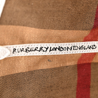 Burberry Coated Canvas Mega Check Medium Doodle Tote White 6 of 10