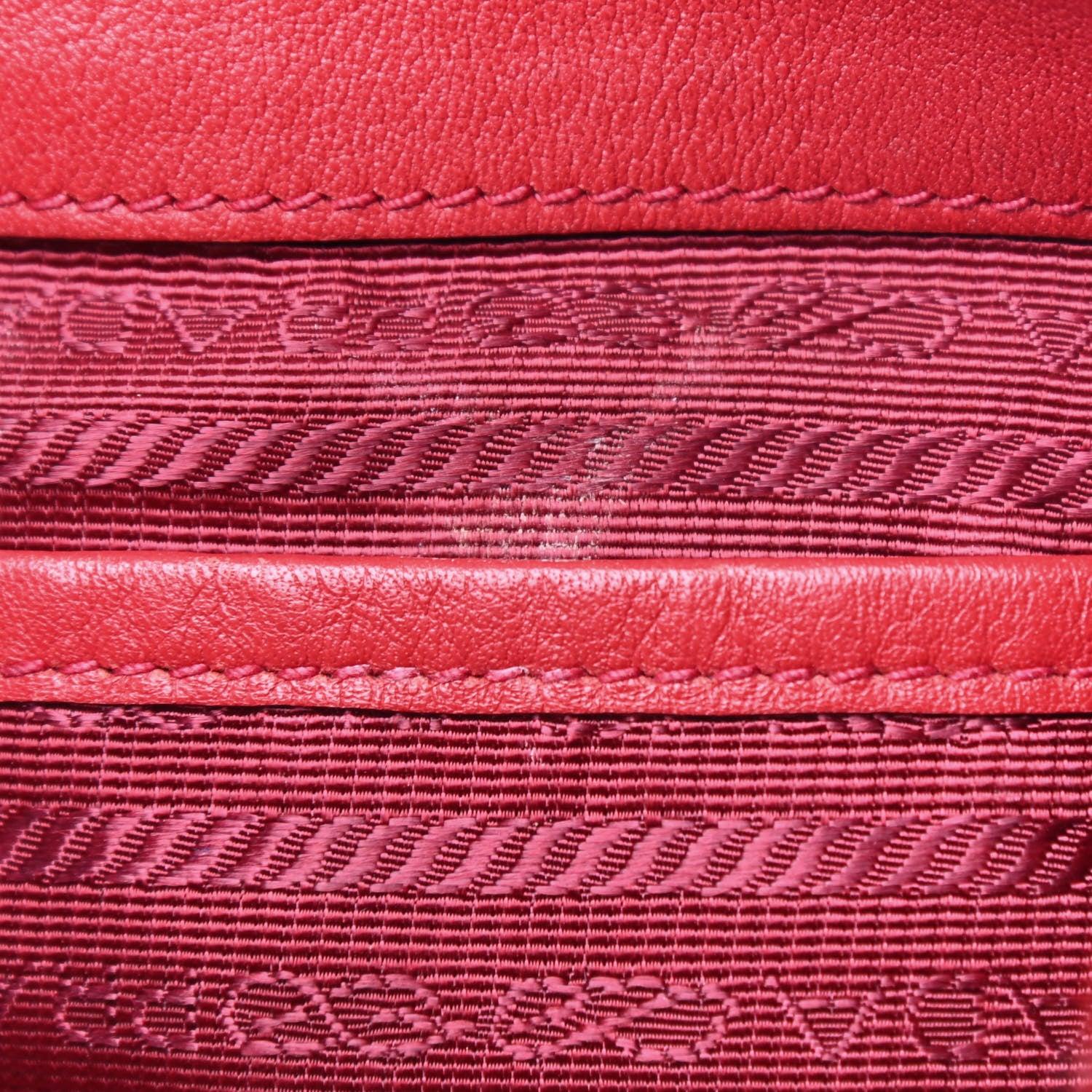 Prada Soft Calf Chain Tote Rosso 7 of 9