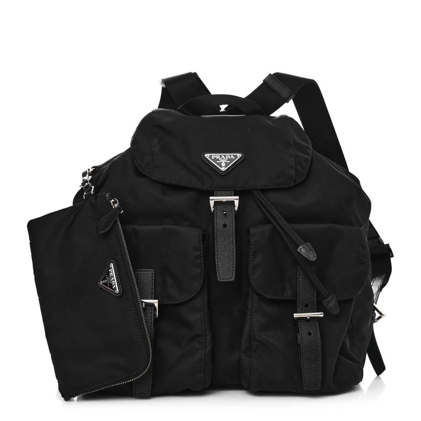 Tessuto Nylon Saffiano Vela Backpack Black