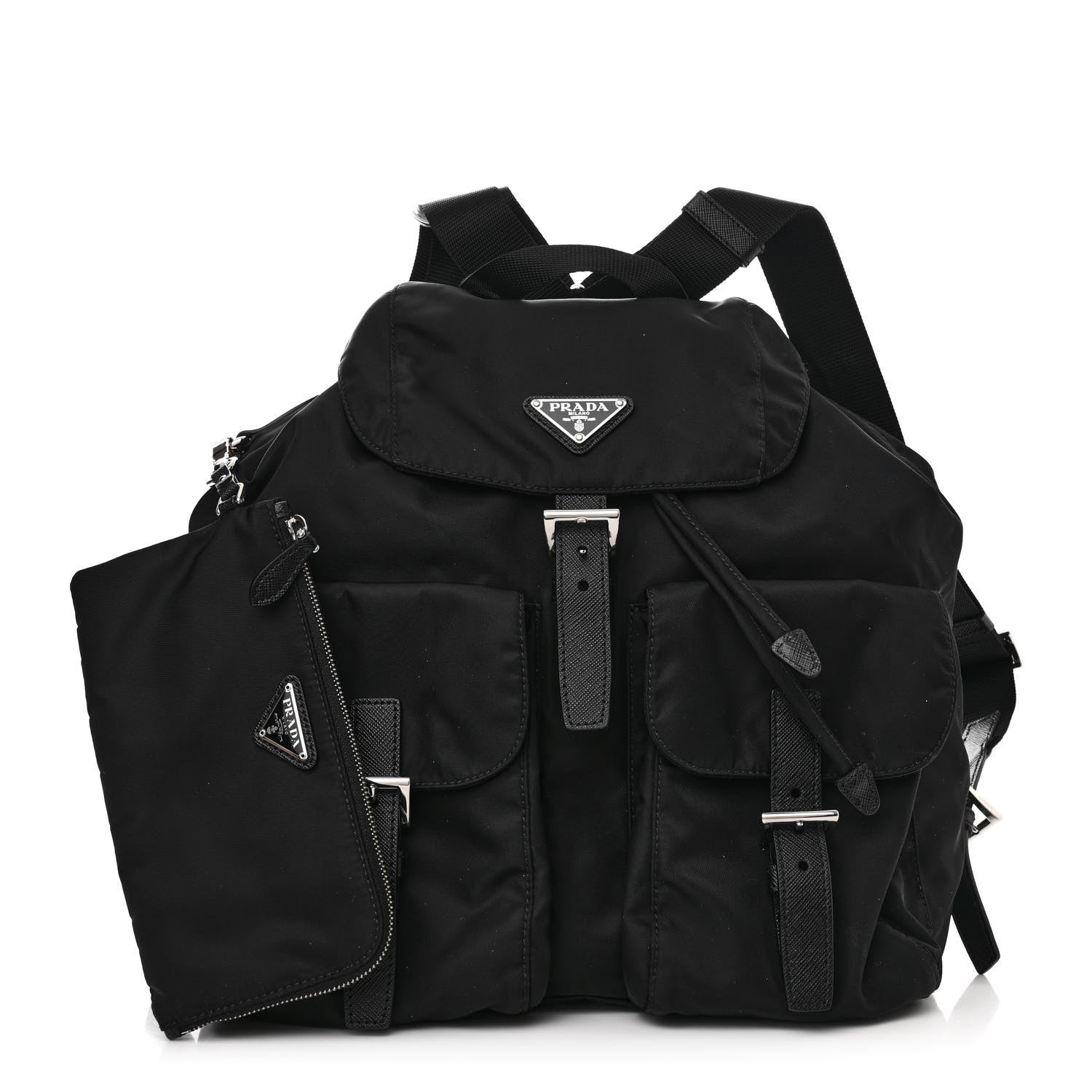Prada Tessuto Nylon Saffiano Vela Backpack Black 3 of 11
