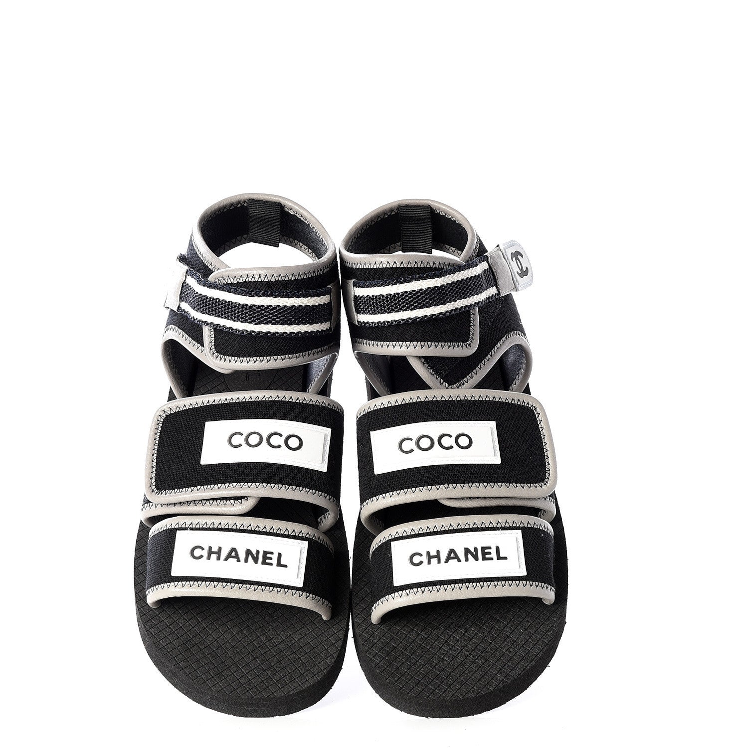 Chanel Lambskin Jersey Coco Sandals 38 Black 5 of 11