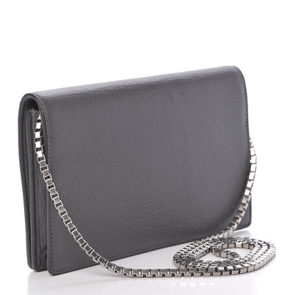 Balenciaga Agneau Silver Metallic Edge Hardware Wallet On Chain Grey 3 of 14