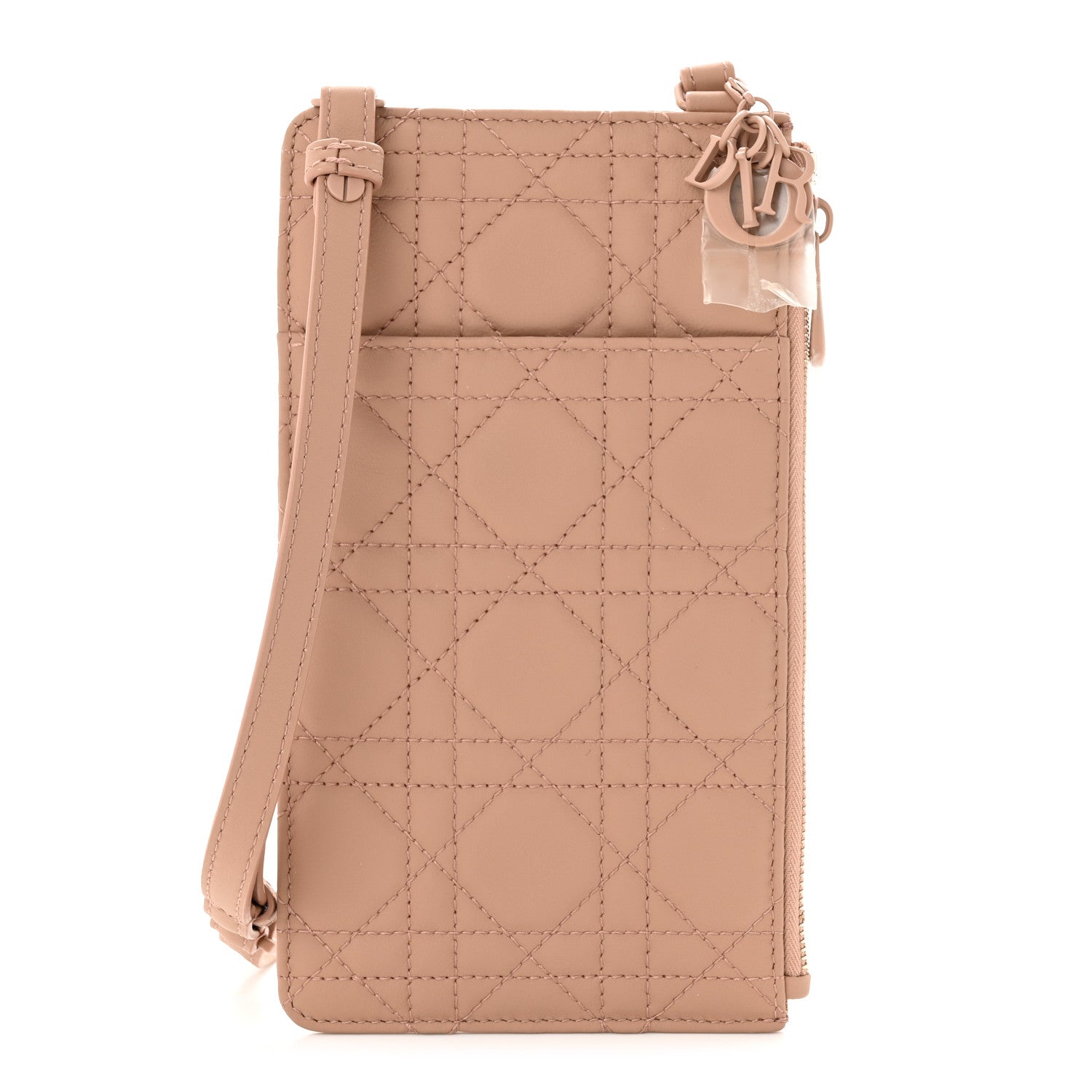 Christian Dior Ultra Matte Calfskin Lady Dior Long Wallet With Strap Beige 1 of 9