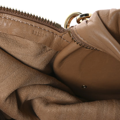 Loewe Lambskin Pleated Bracelet Pouch Shoulder Bag Warm Desert 7 of 12