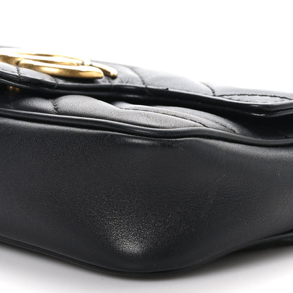 Gucci Calfskin Matelasse Super Mini GG Marmont Shoulder Bag Black 9 of 10