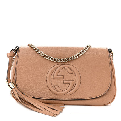 Gucci Pebbled Calfskin Medium Soho Flap Crossbody Camelia 1 of 10