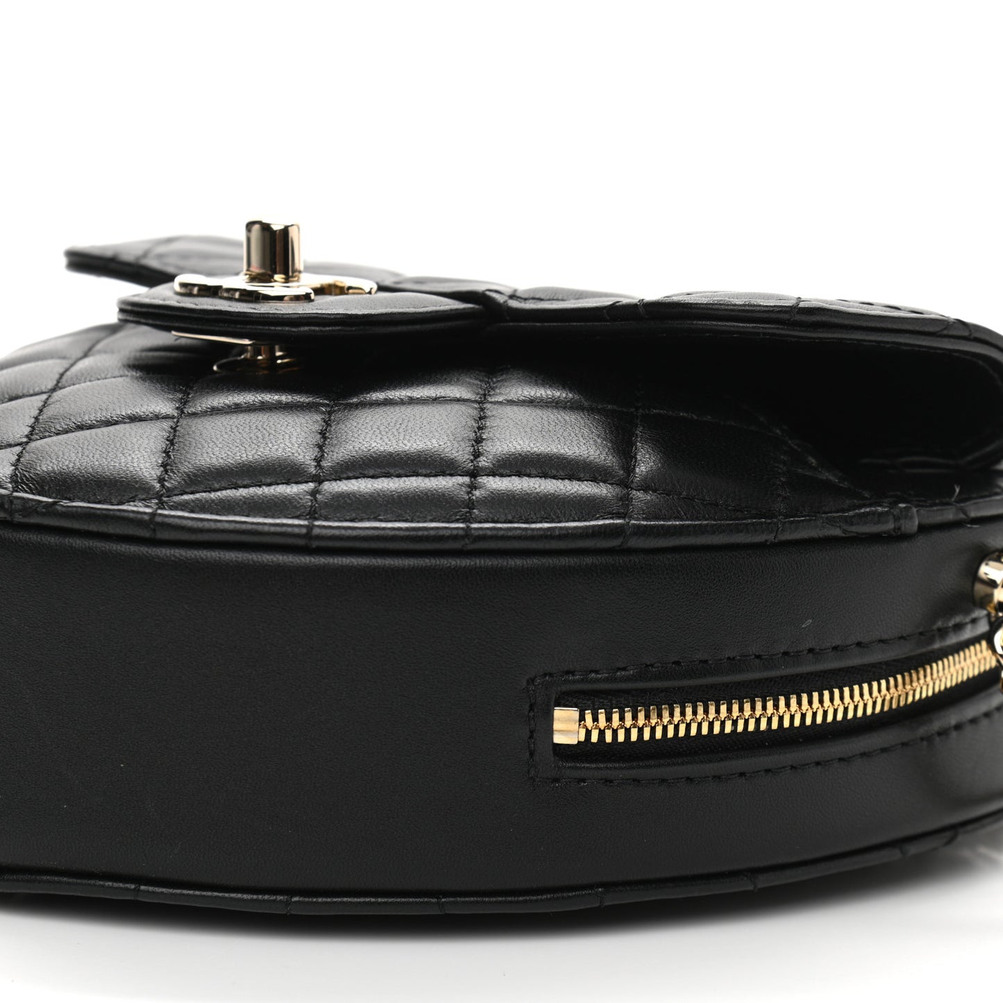 Lambskin Quilted CC In Love Heart Bag Black
