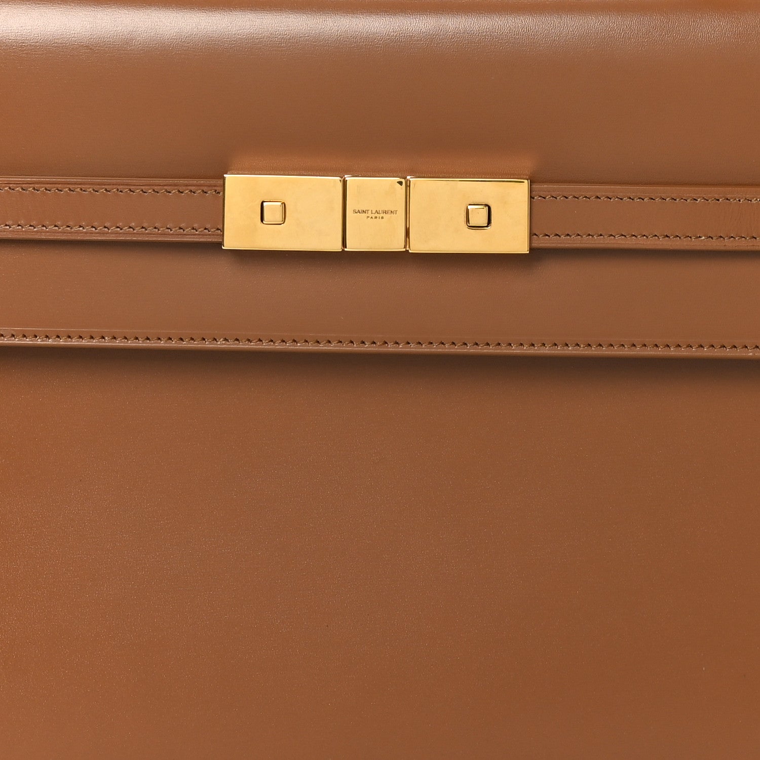 Saint Laurent Smooth Calfskin Manhattan Top Handle Brown 7 of 9