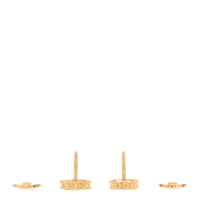 Van Cleef & Arpels 18K Yellow Gold Turquoise Sweet Alhambra Earrings 3 of 4