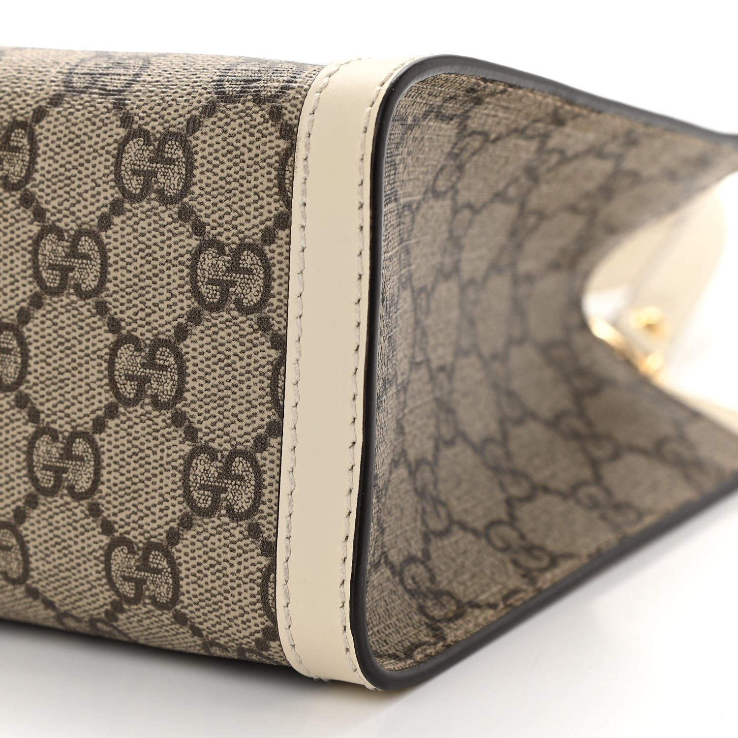 Gucci GG Supreme Monogram Moon Calfskin Small Padlock Tote Beige Ebony Mystic White 10 of 10