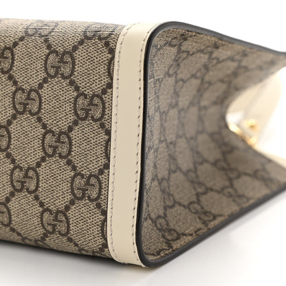 Gucci GG Supreme Monogram Moon Calfskin Small Padlock Tote Beige Ebony Mystic White 10 of 10