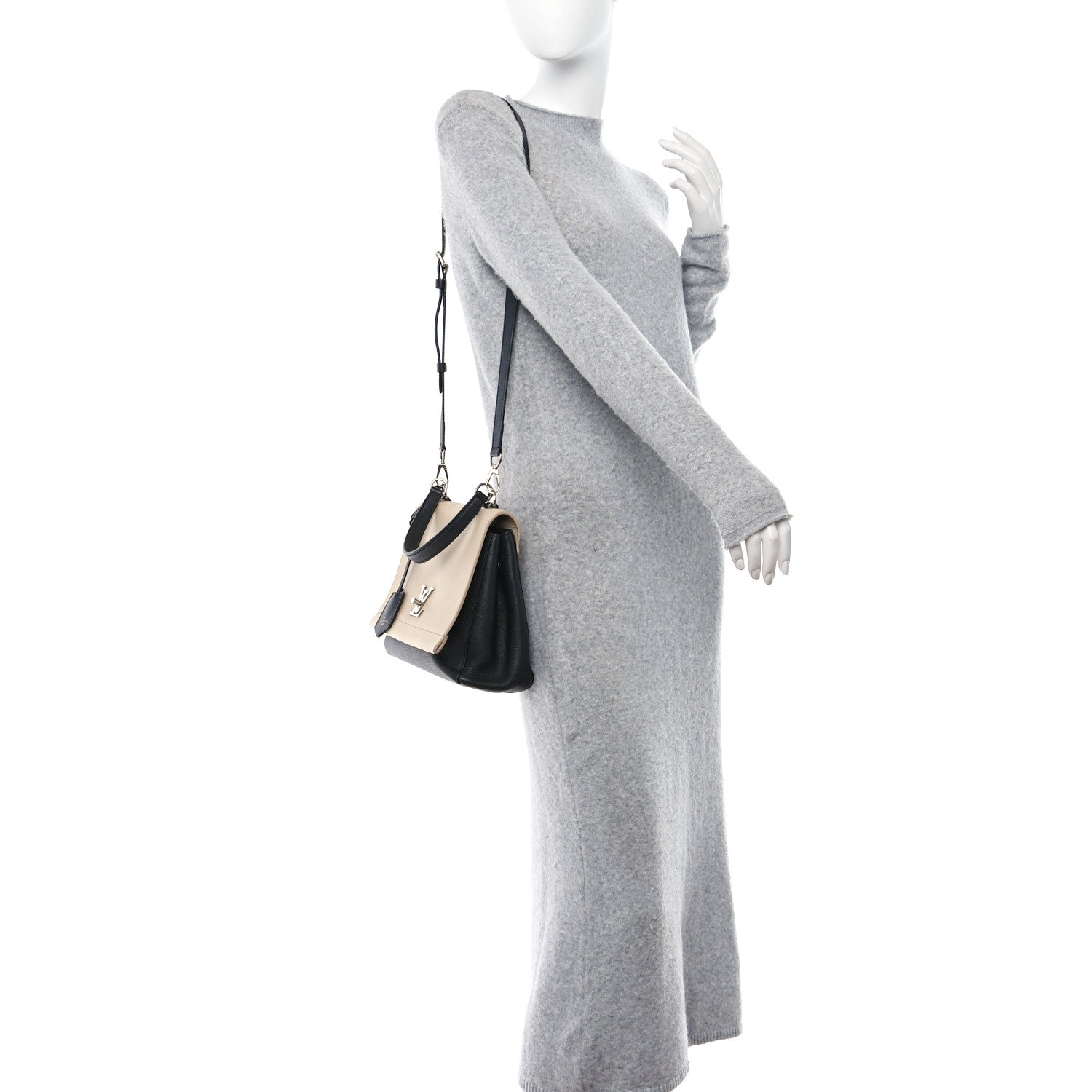 Louis Vuitton Soft Calfskin Lockme II Top Handle Vanille Black 2 of 21