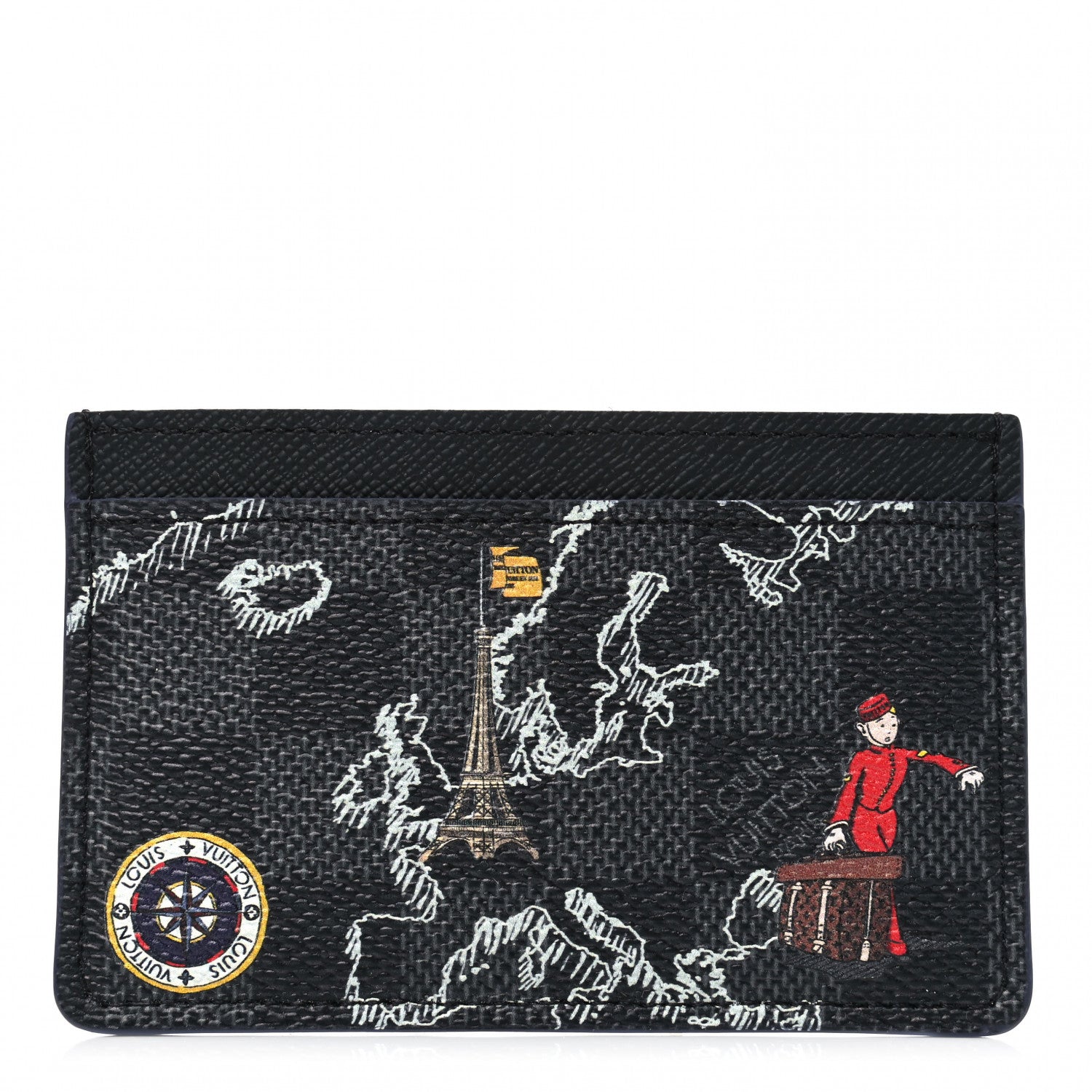 Louis Vuitton Damier Graphite World Map Porte Cartes Simple 1 of 4