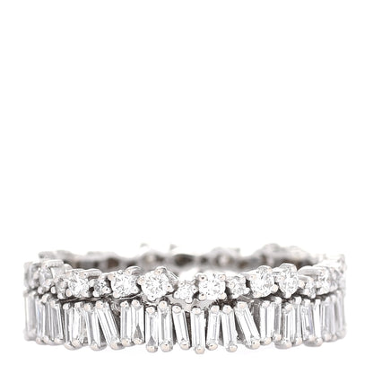 Suzanne Kalan 18K White Gold Short Stack Eternity Band 56 7.75 1 of 6