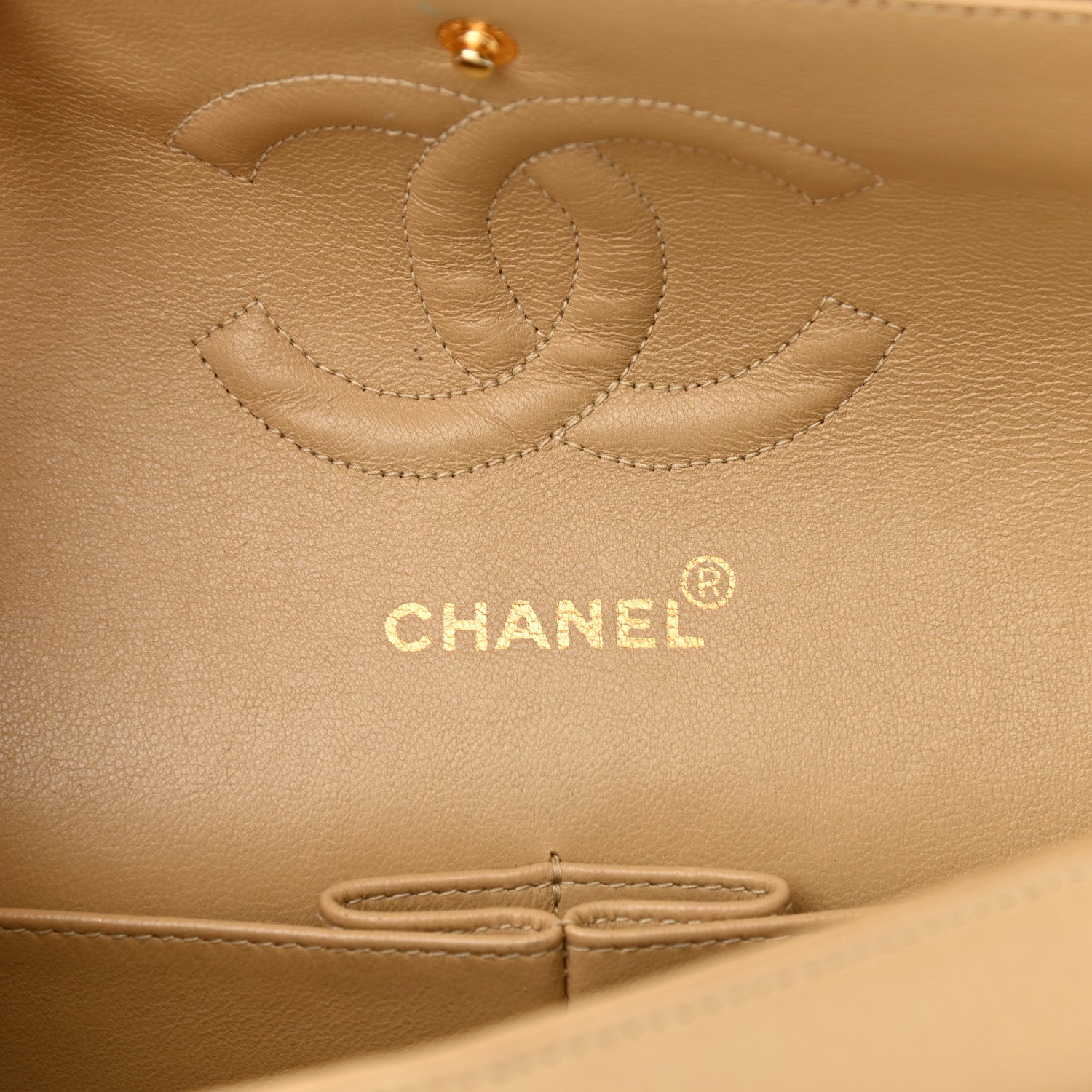 Chanel Lambskin Quilted Medium Double Flap Beige 8 of 13