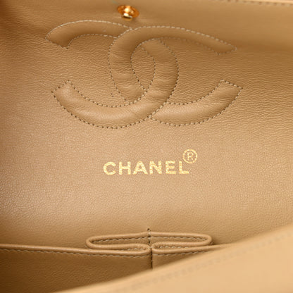 Chanel Lambskin Quilted Medium Double Flap Beige 8 of 13