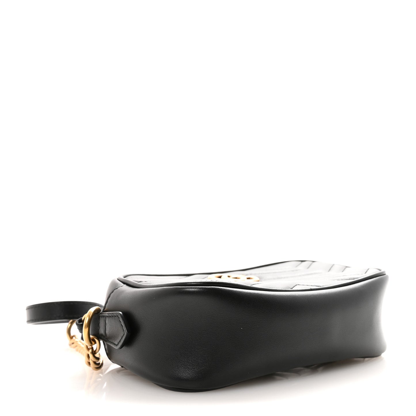 Calfskin Matelasse Mini GG Marmont Chain Shoulder Bag Black