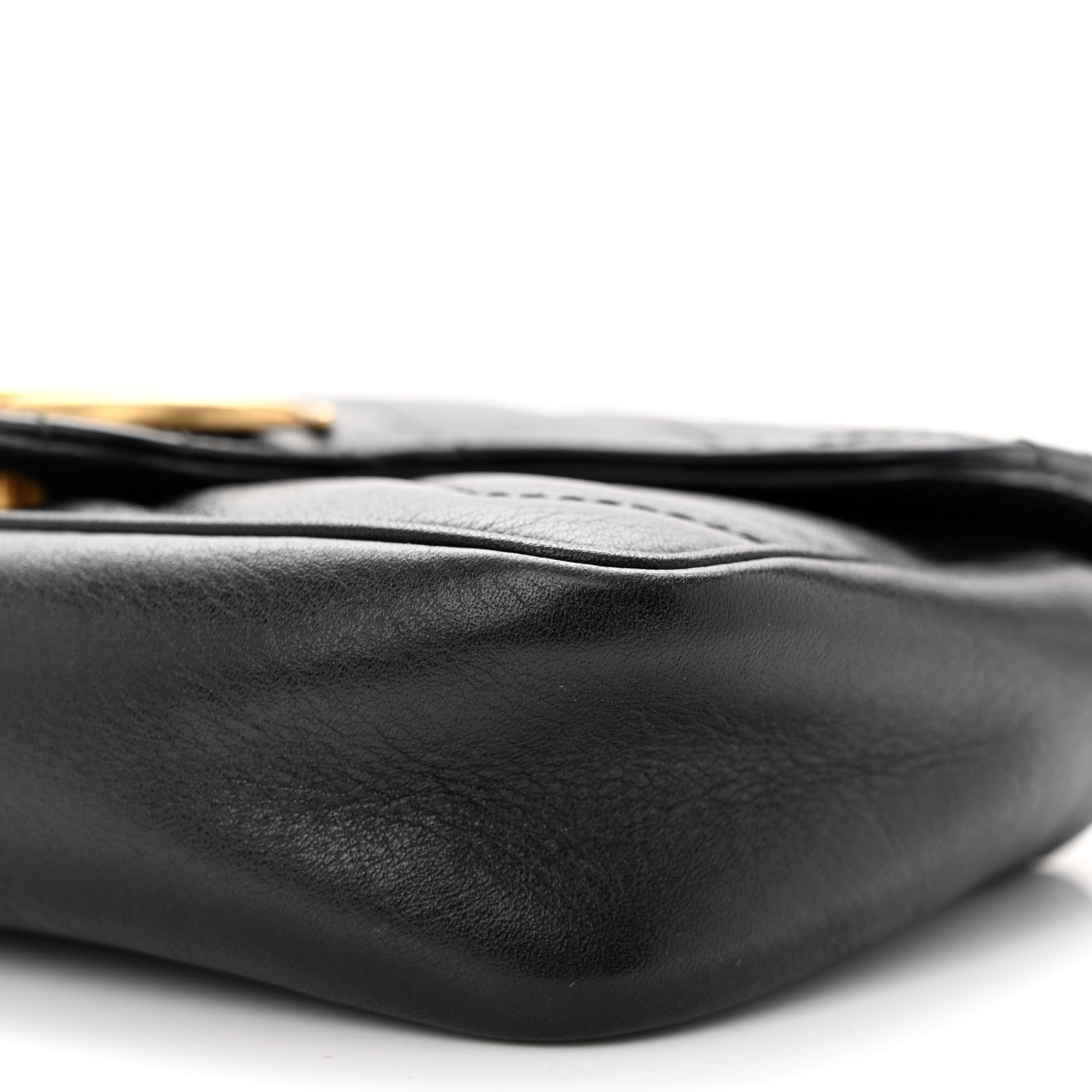 Gucci Calfskin Matelasse Super Mini GG Marmont Shoulder Bag Black 10 of 12