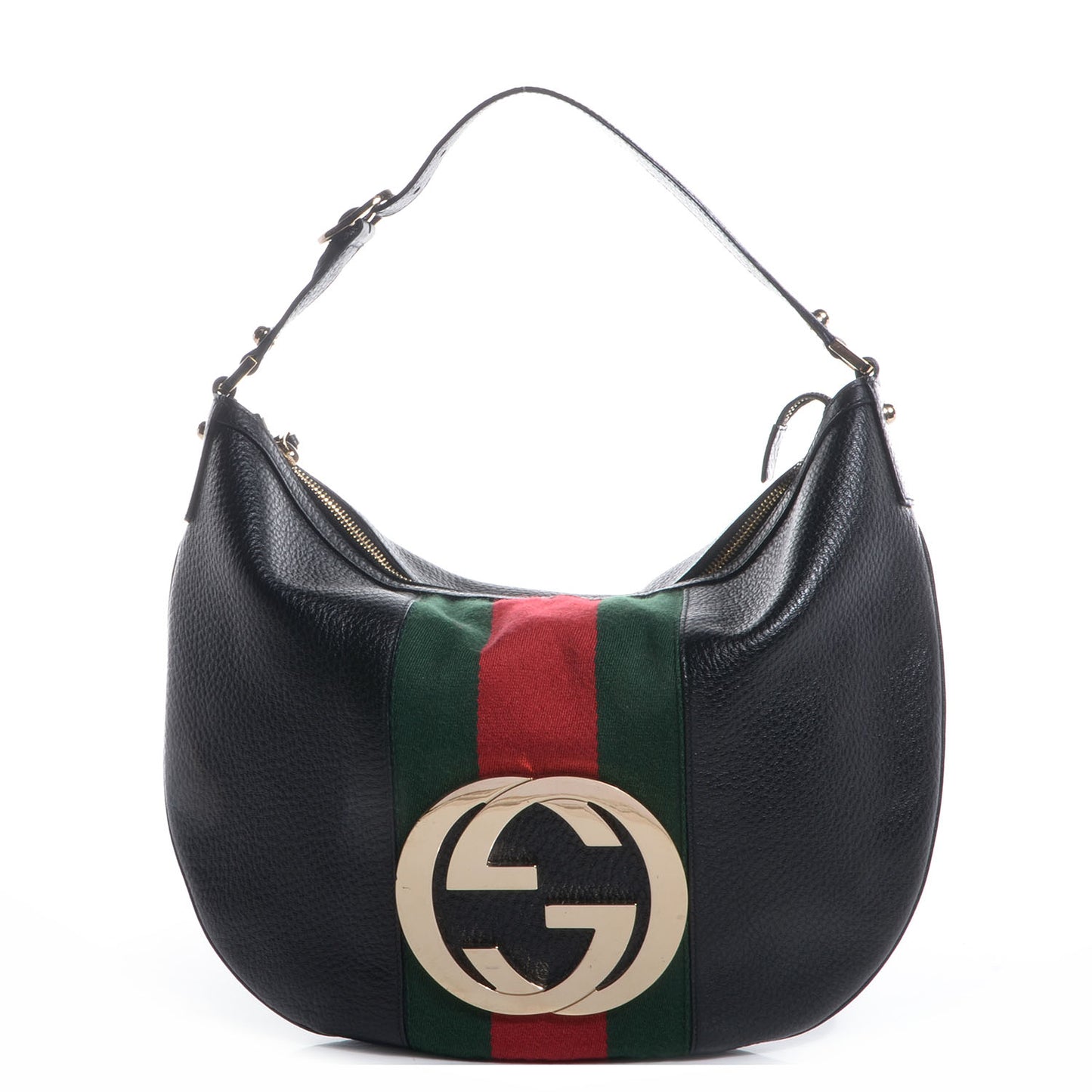 Leather Blondie Web Hobo Black