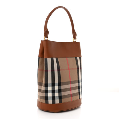 Burberry Canvas House Check Bucket Bag Tan 4 of 11