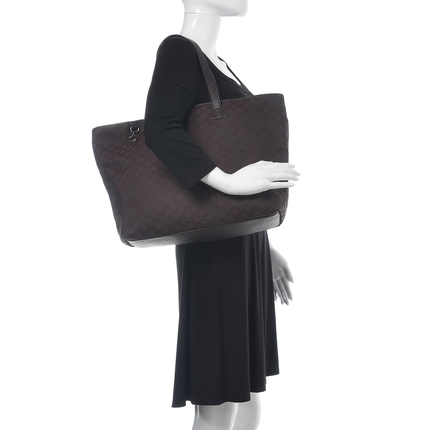 Nylon Monogram Large Tote Dark Brown